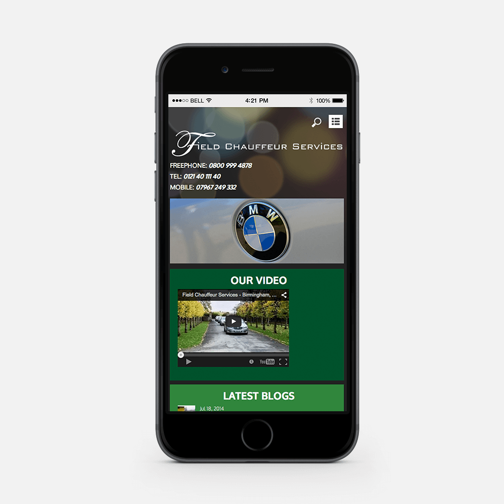 Field Chauffeur Services Responsive WordPress design