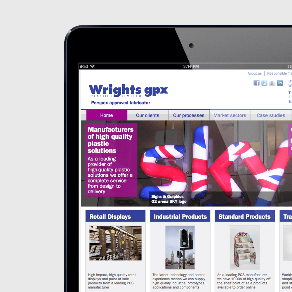 Wrights Plastics Joomla Website