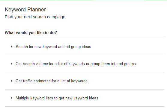 Google keyword planner