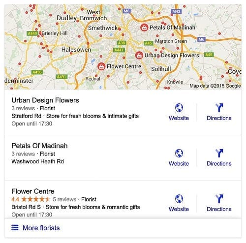 Introducing the new google 3 pack for local search results.