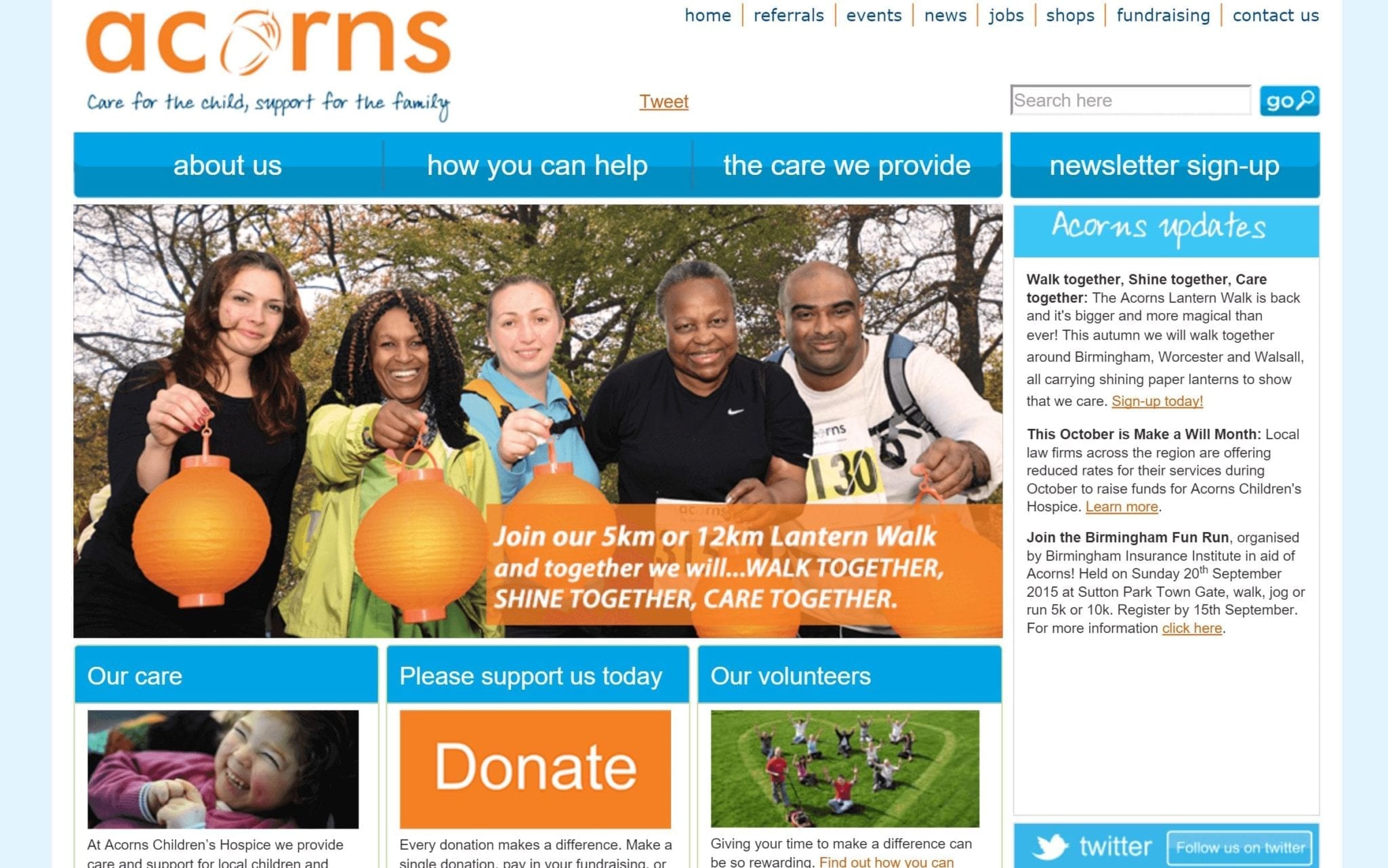 Acorns Joomla website