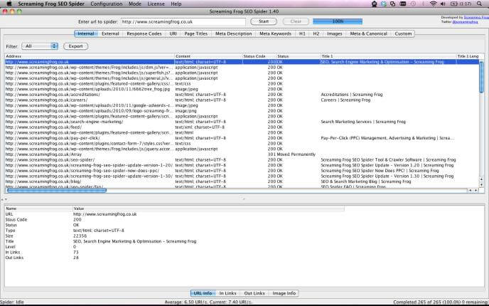 Screaming Frog SEO Spider Tool