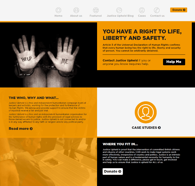 Justice upheld - a run down of what we’ve been working on - busy is our middle name here at opace! Bespoke wordpress website design for justice upheld
