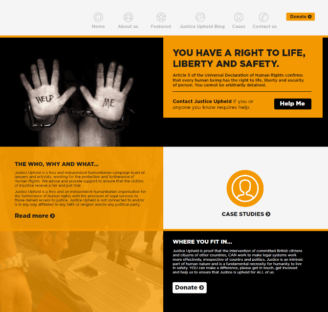 Bespoke WordPress Website Design for Justice Upheld 