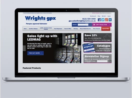 Wrights Plastics Joomla Website