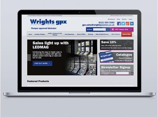 Wrights plastics joomla website