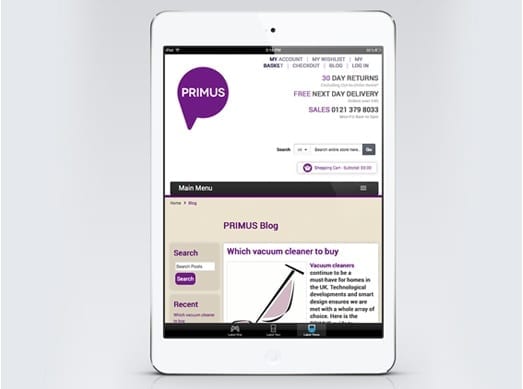 Bespoke Magento theme design and development for homewares retailer PRIMUS