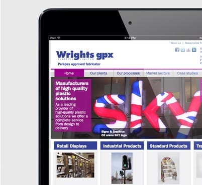 Wrights plastics web design