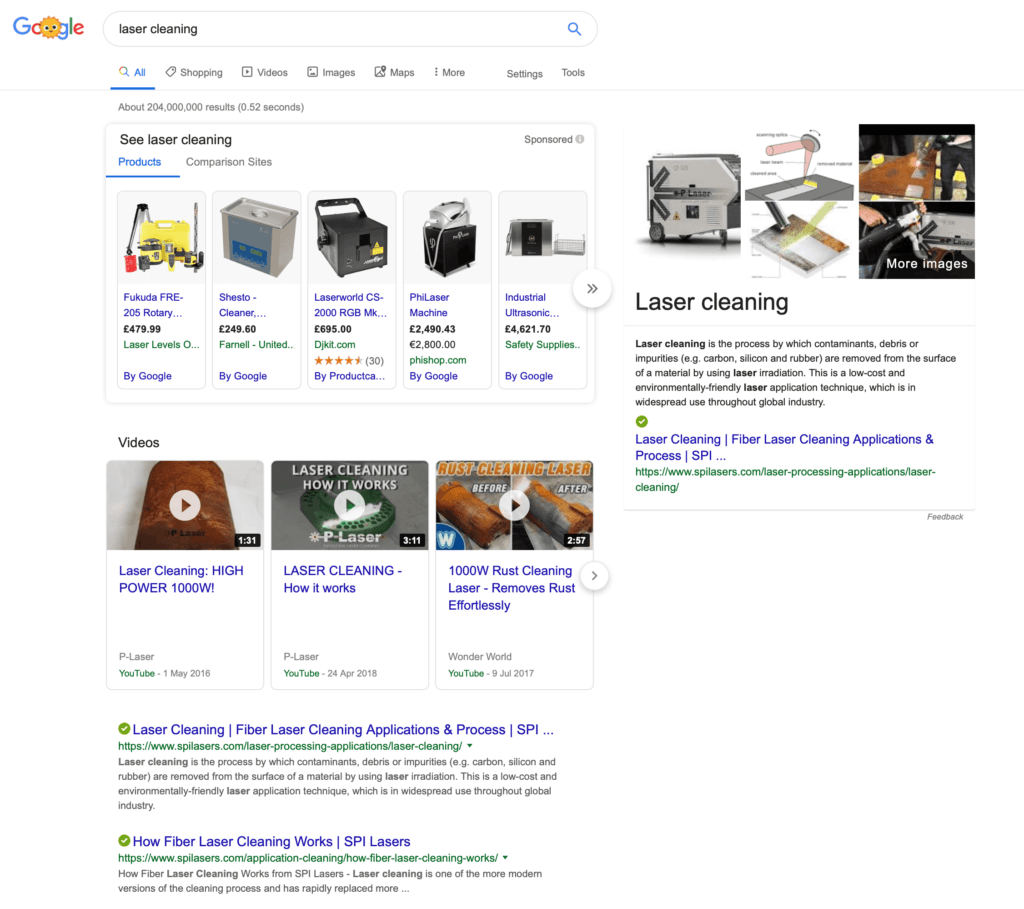 Featured snippet example and impact on SEO