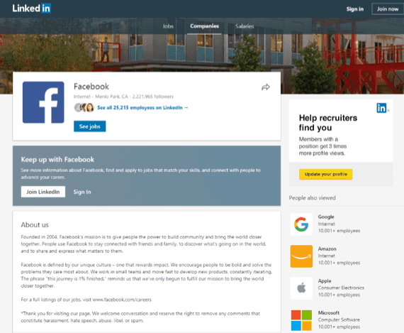 Create a linkedin business profile to create new opportunities