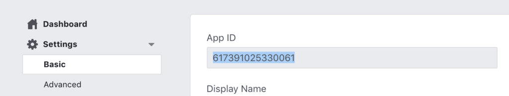 Copy App ID