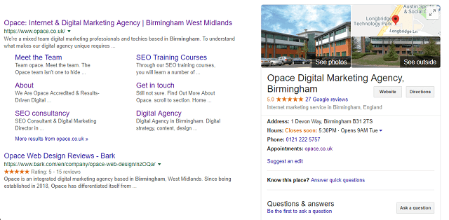 opace google my business listing optimise seo