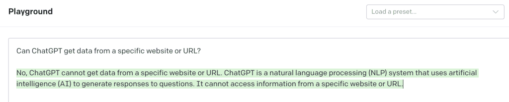 Can ChatGPT get into from a website or URL