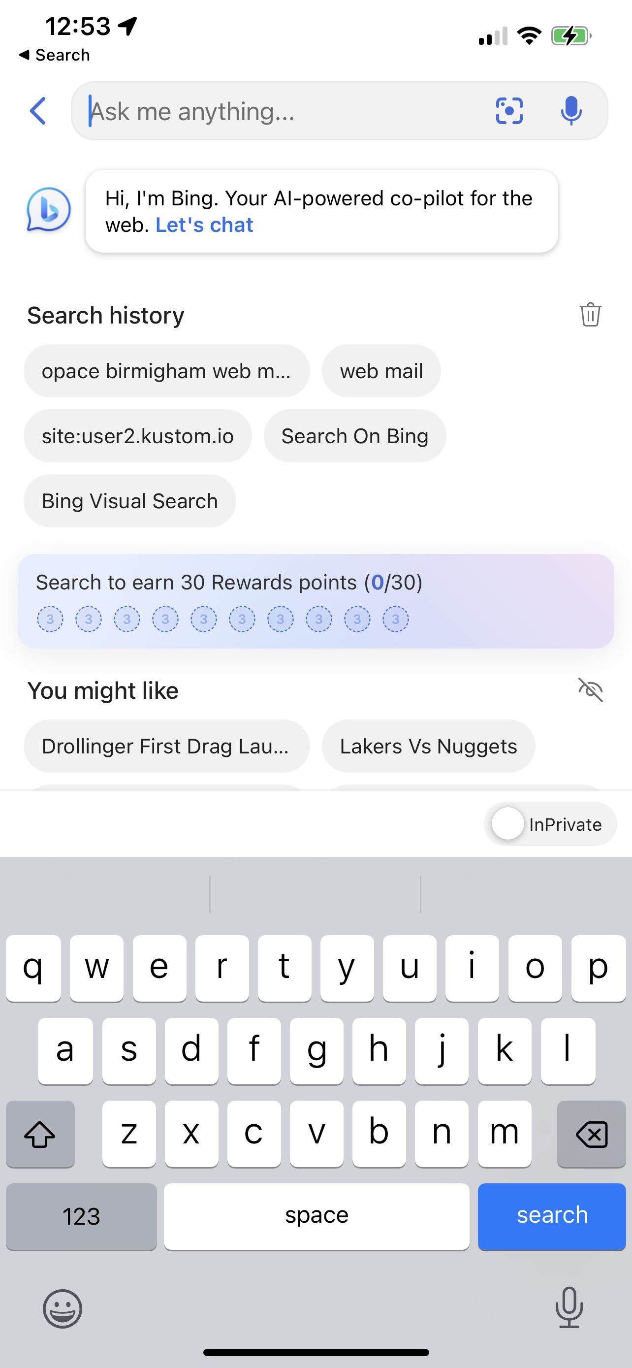 Bing AI search engine